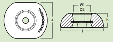 00102UK Disc Anode Technical Drawing