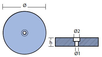 00102VET-1 Disc Anode Technical Drawing