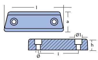 00708 Volvo Anode Technical Drawing