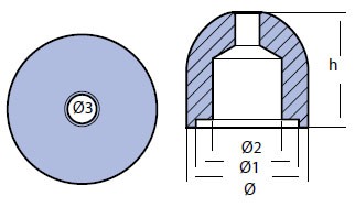 01060 Max Power Thruster Anode Technical Drawing