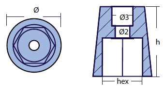 00400E: Series Radice Hexagonal Propeller Anode tech