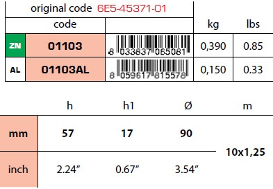 01103: Skeg Anode for Yamaha V6-60-70-75-85-90-115-130-150-175-200-225 HP size