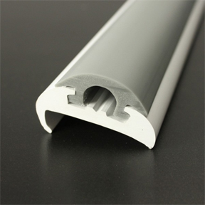 PVC 1417R White Boat Rub Rail Shown Fitted With PVC 1418 Grey Insert