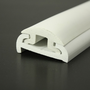 PVC 1613R White Boat Rub Rail Shown Fitted With PVC 1614 White Insert photo angle