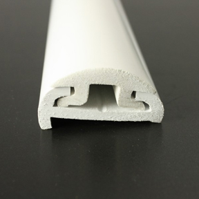PVC 1613R White Boat Rub Rail Shown Fitted With PVC 1614 White Insert photo front