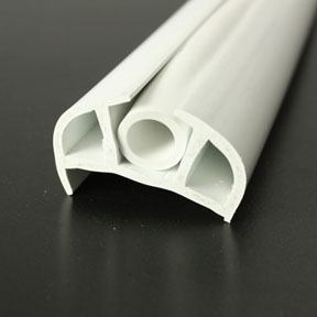 PVC 168 White Boat Rub Rail Shown Fitted With White Insert photo angle