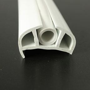 PVC 168 White Boat Rub Rail Shown Fitted With White Insert photo front