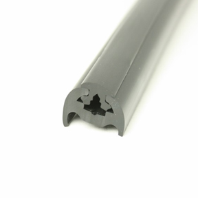 PVC 180 Black Boat Rub Rail Shown Fitted With Black Insert photo angle
