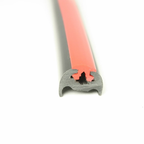 PVC 180 Black Boat Rub Rail Shown Fitted With Red Insert photo front
