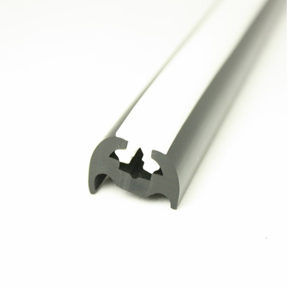 PVC 180 Black Boat Rub Rail Shown Fitted With White Insert photo angle