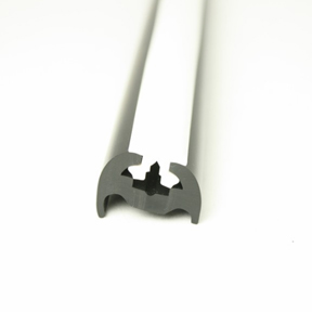 PVC 180 Black Boat Rub Rail Shown Fitted With White Insert photo front