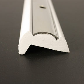 PVC 1881R White Boat Rub Rail Shown Fitted With 25mm Stainless Steel Insert photo front