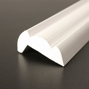 PVC 1881R White Boat Rub Rail Shown Without 25mm Stainless Steel Insert photo angle