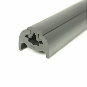 PVC 370 Black Boat Rub Rail Shown Fitted With Black Insert photo angle