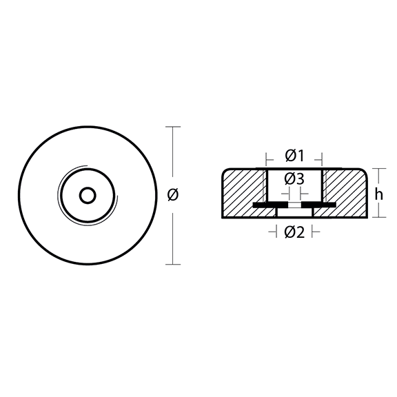 00154AL 120mm Disc Transom/Stern Anode technical specifications